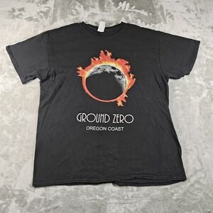 Solar Eclipse 2017 Shirt Mens Large Black Tour Ground Zero Oregon Coast Totality